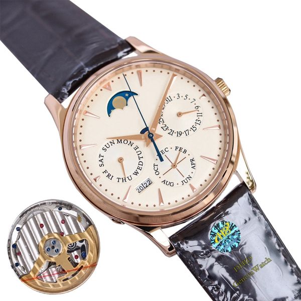 orologi da uomo di lusso designer calendario perpetuo fasi lunari Orologio meccanico complesso multifunzionale Import 868 Orologi da polso con cinturino in pelle con movimento automatico