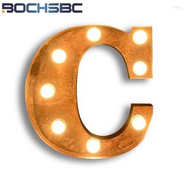 Wandleuchte BOCHSBC Eisen Kunst Buchstaben C Lichter Deco Vintage Kreative Logo Led Für El Restaurant Bar Applique Murale Lampara