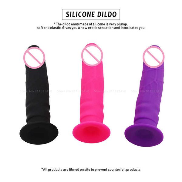 Sex Toy Dildo Dildo realista 3 cores silicone s Para mulheres de sucção Copa Dilldo Consolador Penis Artificial Pequenos brinquedos sexuais anal.