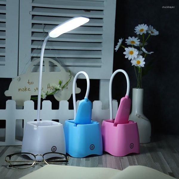 Lampade da tavolo Lampada da scrivania ricaricabile a LED USB Protezione degli occhi Lettura per bambini Studio Luce notturna pieghevole