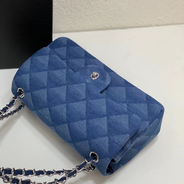 CF Totes Borse Borsa a mano Designer Spalla a tracolla Donna Classic patta cf Fang Borsa a catena Fatty Borse a tracolla scozzesi rombici denim 7KXK