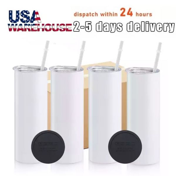 USA Stock 25 Stück/Karton GERADE 20 Unzen Sublimationsbecher leere Edelstahlbecher DIY konische vakuumisolierte Autokaffee 2 Tage Lieferung B1213