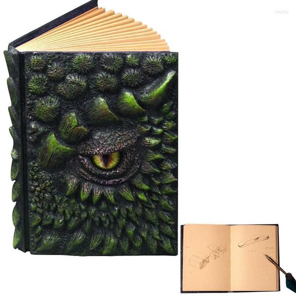 Notebook Vintage Retro 3D Drago Tema Sollievo Carta bianca Diario Libro Planner Blocco note Forniture di cancelleria per la scuola 1Pcs