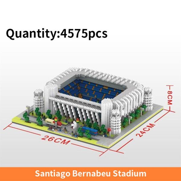 Architekturblock Old Trafford Football Field Toy Nou Camp Stadium Building Milano Micro Blocks Pädagogische Ziegel Geschenke C0119184V