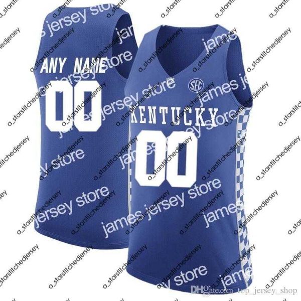 Maglie da basket Nuovi uomini donne giovani Uomini Personalizzati Kentucky Wildcats College Jersey Su misura qualsiasi nome numero cucito Blu Bianco STITCHED Basketball