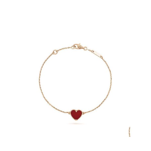 Charm Armbänder Glücksklee Herz Armband Marke LetterV Cleef Tenniskette Herren Designer Schmuck für Frauen Party Weihnachtsgeschenk Dhoic