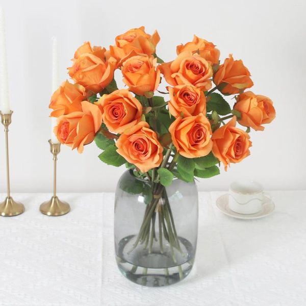 Flores decorativas Rose artificial Falsa Flores de casamento PONTRAS DE PONTRAÇÃO