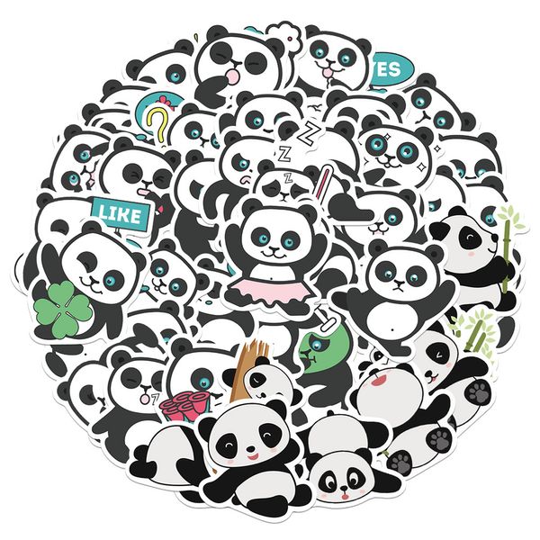 50pcs Keine wiederholten Graffiti -Aufkleber Cartoon Panda f￼r Auto Laptop iPad Fahrrad Motorrad Helm PS4 PS4 Telefon Kinder Spielzeug DIY -Abziehbilder PVC Wasserflasche Dekor