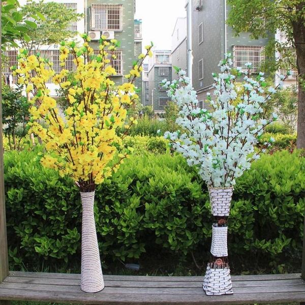 Fiori decorativi 120 cm casa artificiale ciliegio primavera prugna fiore di pesco ramo fiore di seta albero decorazione per feste 4A