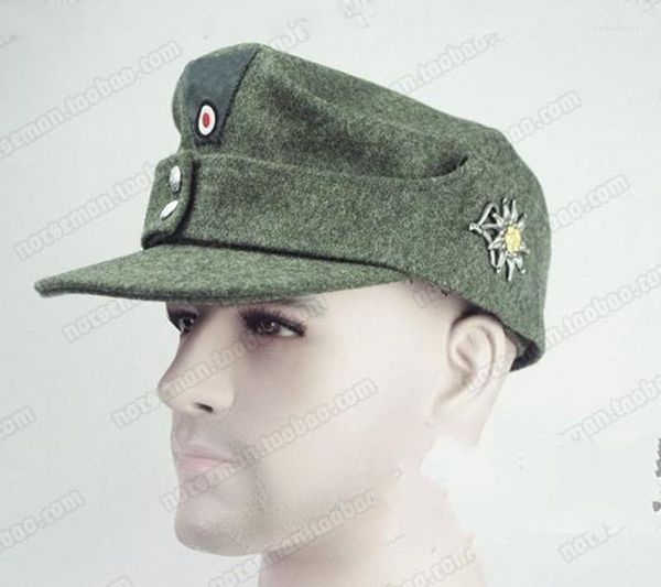 Boinas da Segunda Guerra Mundial Os Oficiais do Soldado Elite M43 1943 Capéu militar de campo de lã Panzer com insígnia