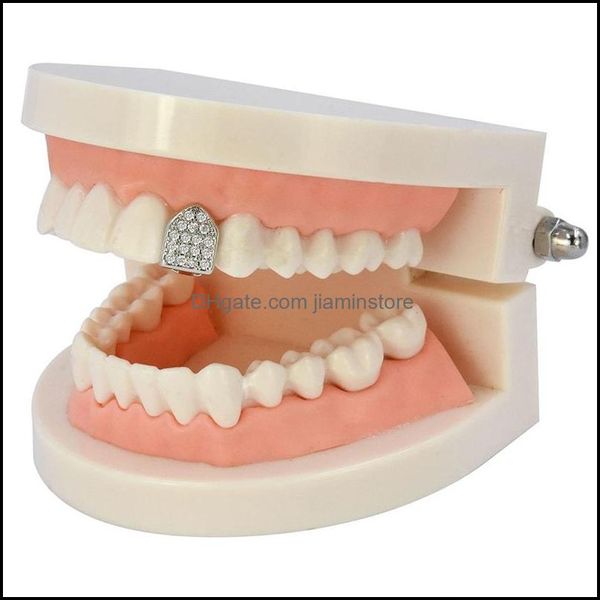 Grillz Dental Grills Золото -сер цвет заклинал CZ Grillz FL Diamond зубы зубной крышка.