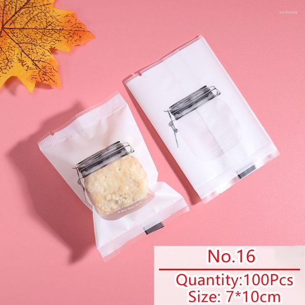 Geschenkpapier 100 teile/los Candy Bag Cookies Pack Transparente Glasflasche Muster Wrapper Hausgemachte Nougat Party Sack Lebensmittel Verpackung Taschen