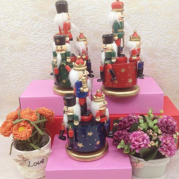 Figurine decorative Artigianato Compleanno per bambini Decorazione per la casa Carillon Schiaccianoci in legno fai-da-te Soldato giocattolo
