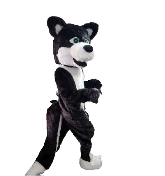 Качество продвижения талисмана черная хаски собака талисман талисмана для взрослого мультипликационного костюма Открытие бизнеса Родители-Кильда Кампания