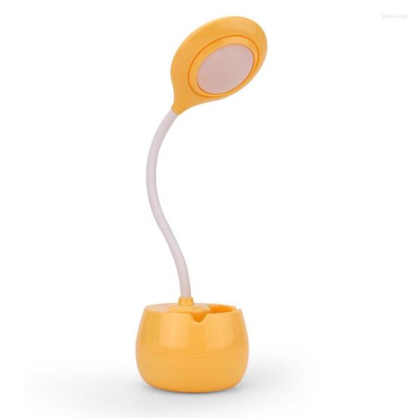 Lampade da tavolo Lampada da scrivania a LED con portapenne Luce per computer/desktop Collo di cigno flessibile ricaricabile per la cura degli occhi - Comodino