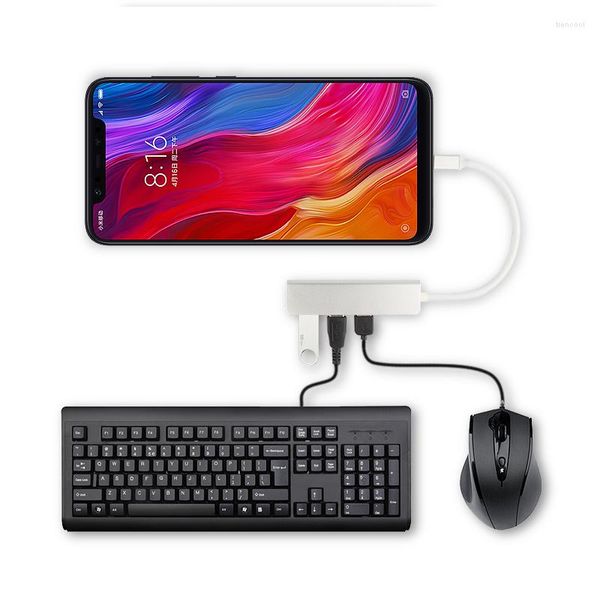 HUB tipo C 5 in 1 Adattatore USB-C in lega di alluminio Porta USB 3.0 Lettore di schede SD / TF per Huawei Nova 2 3 3e 2s E Plus Custodia per cellulare