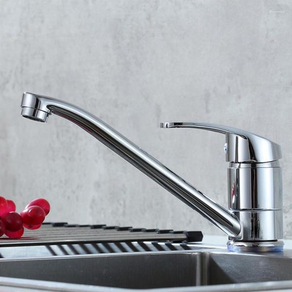 Torneiras de cozinha Faucet Classic Pull Out Modern polido cromado com alça única de alça única de pia de bico de bico torneira de pia