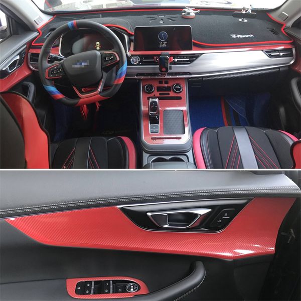 Chery Tiggo 8 2019-2021 İç Merkez Kontrol Paneli Kapı Tutucu 3D 5D Karbon Fiber Çıkartmalar Çıkartmalar Araba Stil Aksesuar