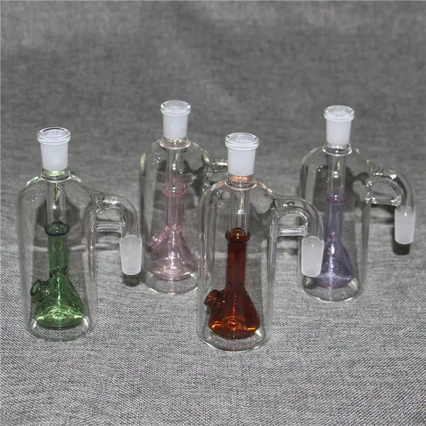 Tigelas de apanhador de cinzas de vidro para cachimbo de cachimbo de cachimbo com fêmea de 14 mm Bubbler Calabash Perc Ashcatcher Bowl