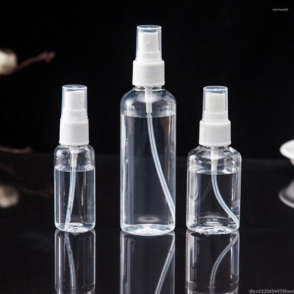 Garrafas de armazenamento 30/50/100 ml recarregável e transparente transparente transparente pulverizar garrafa de plástico atomizador mini design líquido dispensa líquido