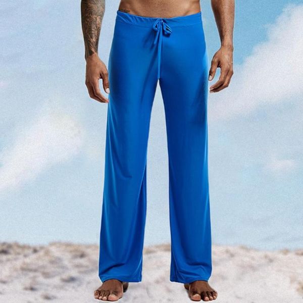 Calça de calça de calça do sono masculino para dormir lounge respirável linda bela de tamanho grande