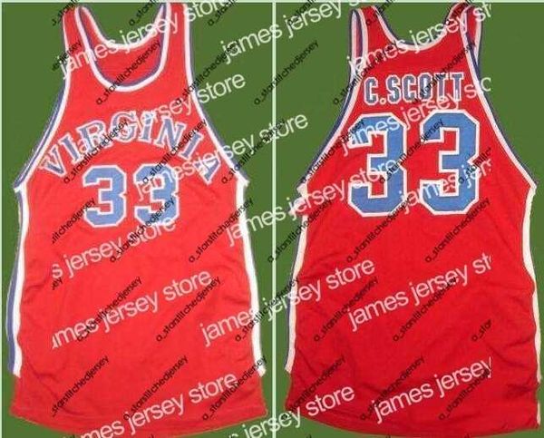 Maglie da basket Maglie da basket personalizzate XXS-6XL Vintage Men # 33 Charlie Scott WHITE Road RETRO Home Tessuto a rete Ricamo completo Taglia S-4XL o personalizzato qualsiasi