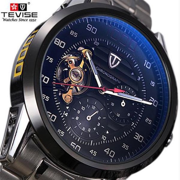 Top Marke TEVISE Luxus Automatische Wicklung Uhr Männer Tourbillon Mechanische Uhr Sport Militär Relogio Automatico Masculino 2019227V