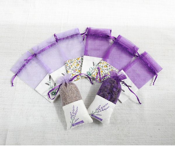 700pcs Purple Chotton Organza Lavender Sachet Mag Diy Diy Dired Flower Sweet Bursa Гардероб, снятые в подарочных мешках