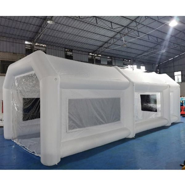Varie dimensioni da 6 m-10 m piccole cabine spray gonfiabili Blow Up Wear Tenda da garage bianca in vendita