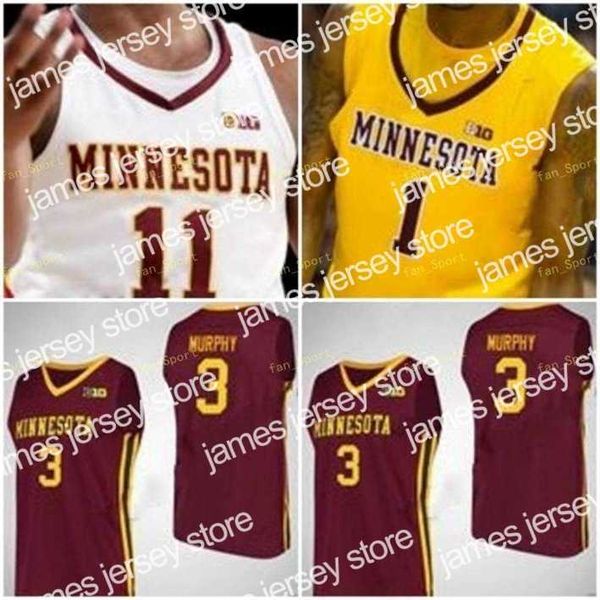 Баскетбол в колледже носит NIK1 NCAA College Minnesota Golden Gophers Basketball Jersey 25 Daniel Oturu 31 Brock Stull 35 Matz Stockman 42 Michael Hurt Custom Stitche