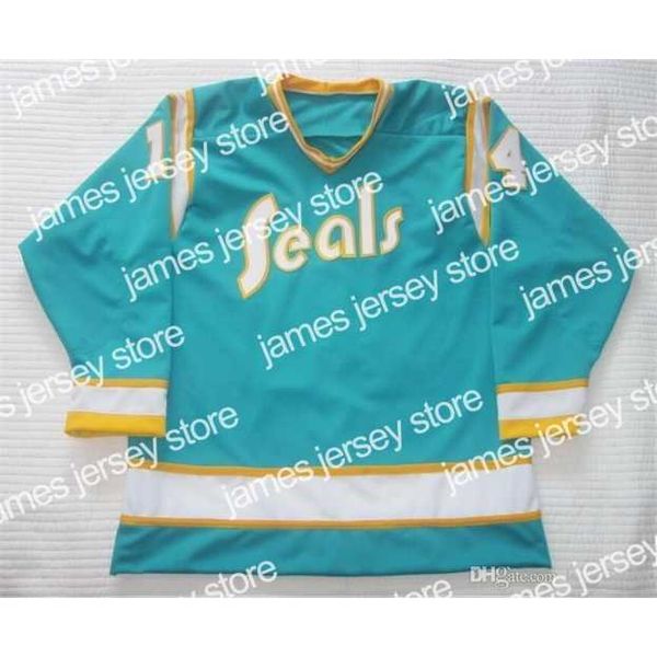 Хоккей в колледже носит Nik1 Vintage California Golden Seals Jim Pappin Hockey Jersey Emelcodery сшит настраивает любой номер и название майки