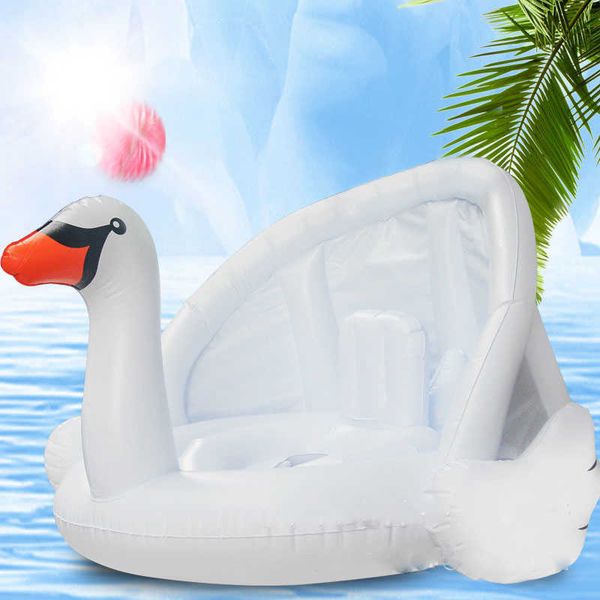 Vida Vida Bóia Inflável Flamingo Swan Piscina gigante Brinquedos de flutuação para crianças Baby Swimming Circle Circle com piscina de sol flutua T2221214