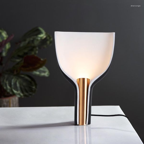 Tischlampen Art Deco Lampe Keramik Nachttisch Masa Lambasi Anker Bankers Gold Glas