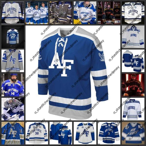 College Hockey indossa la maglia da hockey 2022 NCAA AF Falcons 27 Luke Robinson 28 Mitchell Digby 29 Jasper Lester 33 Alex Schilling 37 Will Gavin 41 Austin Park 47