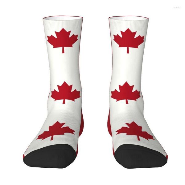 Calzini da uomo Bandiera del Canada Uomo Donna Equipaggio Unisex Divertimento Patriottismo Primavera Estate Autunno Inverno Abito