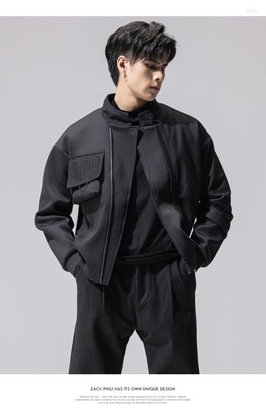 Jackets masculinos masculino masculino Black Design Jaqueta de design outono Jacquard Splicing Knit Upper Duse B203504197
