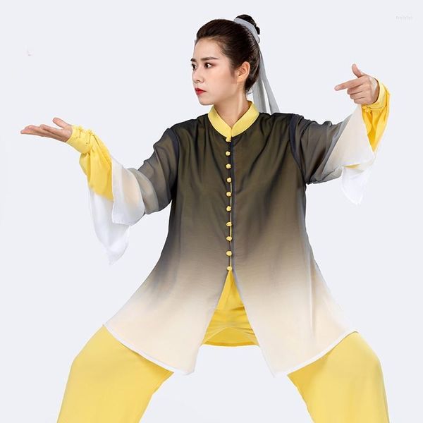 Ethnische Kleidung Mode Tai Chi Uniform Kampfkunst Chinesisch Traditioneller Folk Langarm Anzug Morgen Sportbekleidung TA2033