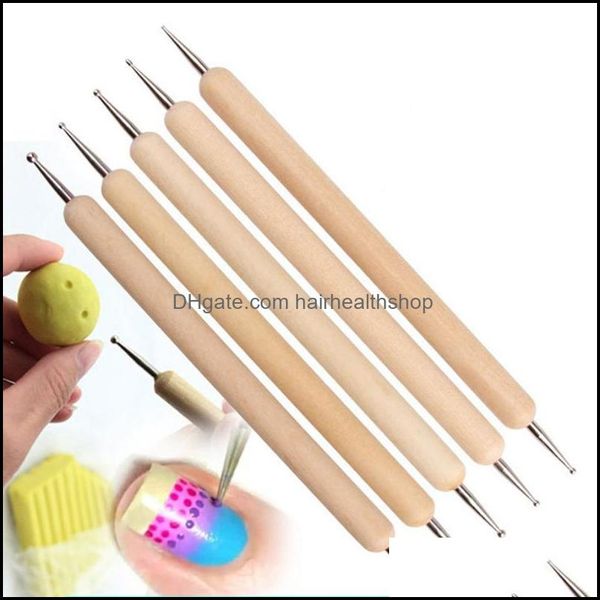 Dotting Tools Set mit 5 Stück Nail Art Ball Prägestift Tracing Tool für Ding Tip Clay Scpting Drop Lieferung Gesundheit Schönheitssalon DHC6B