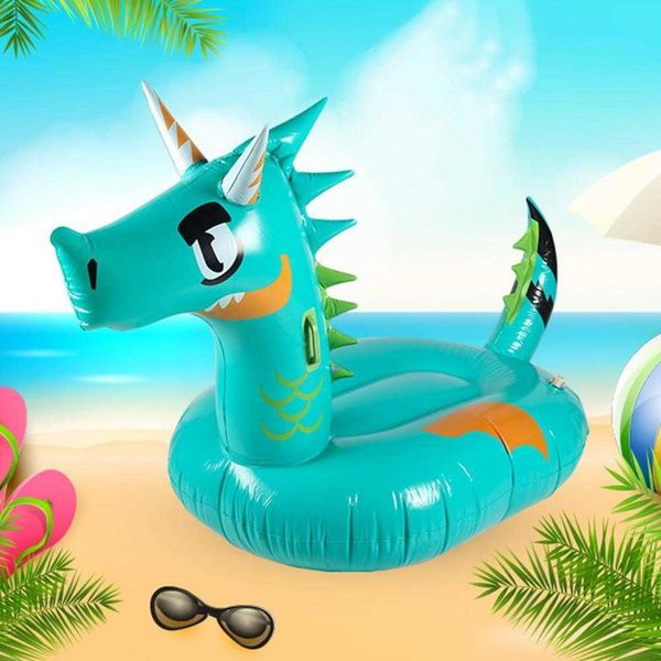 Vida Bóia Life Bóia fofa Dragão Flutuante colchão flutuante PVC PVC à prova de vazamento Reclinável inflável inflável Linha flutuante para anéis de natação de verão T2221214