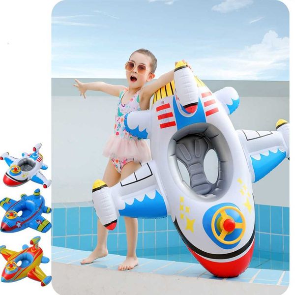 Schwimmweste Boje Kinder Flugzeug Infant Float Pool Schwimmring Aufblasbare Kreis Babysitz mit Lenkrad Sommer Strand Party Pool Spielzeug T221214