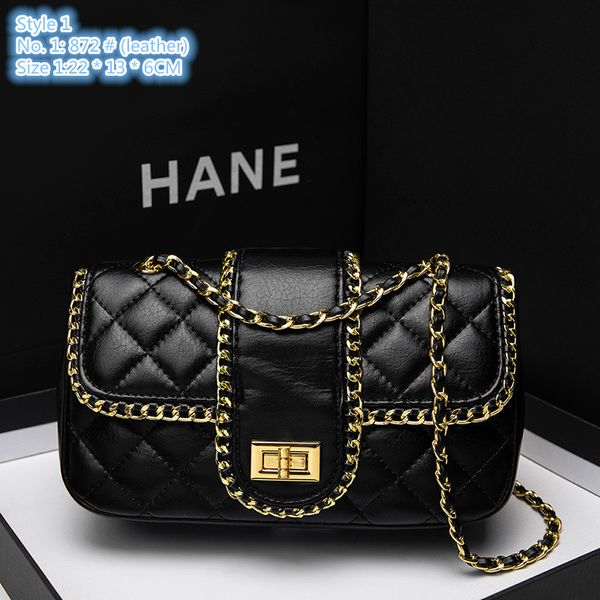 Großhandel Ladies -Umhängetaschen 3 Styles Klassische geprägte ketten Kettenbag Street Persönlichkeit nähen Mode Handy Coin Geldbörse kleine frische Lederhandtasche 872 #