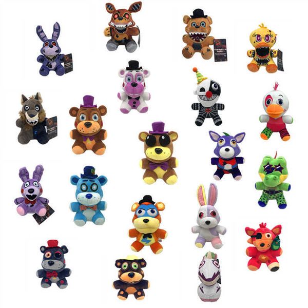 18 cm Midnight Peluche Fnaf Boss Doll Bambole di cartone animato Orsacchiotto colorato Volpe Coccodrillo Anatra Regali di Natale per bambini Decorazione della casa