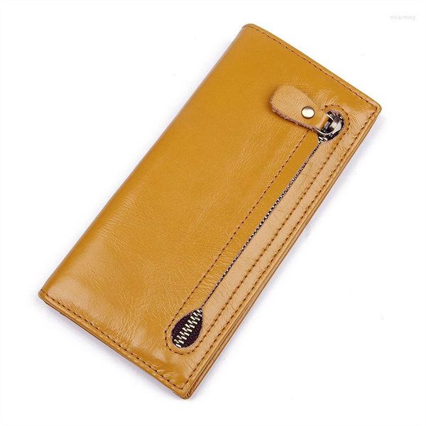 Brieftaschen Aus Echtem Leder Männer Echte Frauen Bifold Geldbörse Lange Bargeld Münze Tasche Karte Halter Clutch Tasche Mode Weibliche Brieftasche