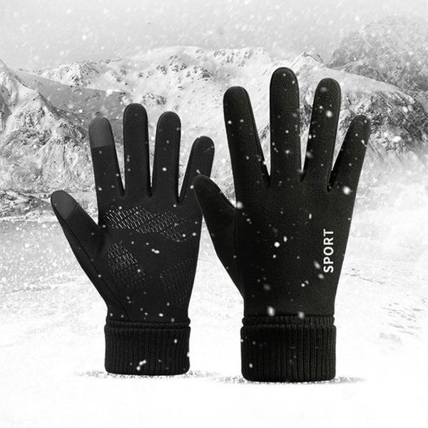 Herren-Handschuhe, Winter-Damen-Gants, männlicher Fäustling, Herren-Business-Handschuhe, verbesserter Touchscreen, verdickt, warm, weich, rutschfest, Silikongel, elastische Manschette, Wolle, Kaschmir