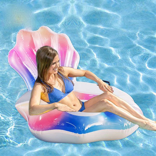 Vida Vida Bóia PVC Piscina inflável de cadeira de casca flutua de praia Lounge Giant Giant Cedtion Air Water Sports para a anel de praia Piscina Party T2221214