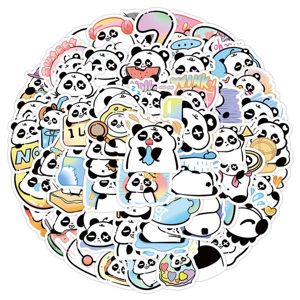 60pcs niedliche Panda-Aufkleber Nicht-Strandom für Car Bike Gepäckaufkleber Laptop Skateboard Motor Wasserflasche Snowboard Wandtattoos Kinder Geschenke