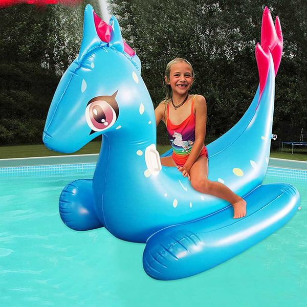 Vida Vida Bóia Bóia Inflável Float para crianças Adultos Ride on Dinosaur Dragon Splash Pool Straft Summer Natação Flutuante Row Beach Party Toys T221214