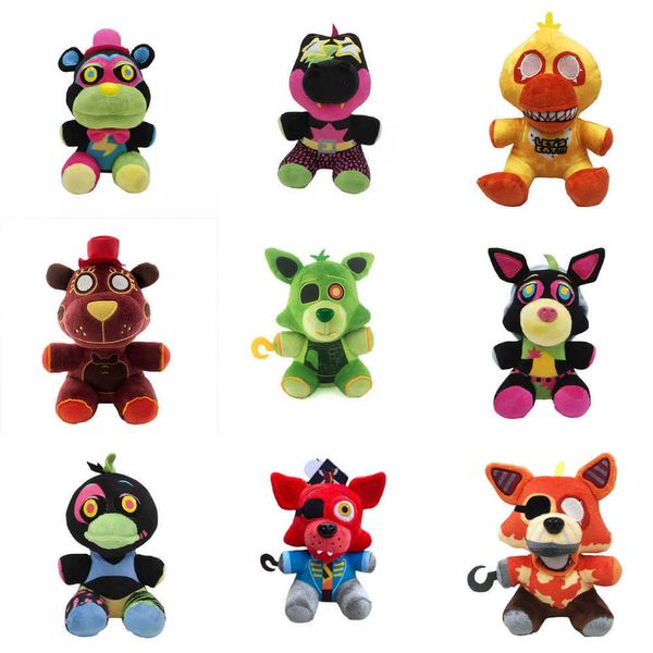 wholesale 18cm Midnight Peluche Fnaf Boss Doll Cartoon Dolls Colorful Teddy Bear Fox Coccodrillo Anatra Regali di Natale per bambini Decorazione della casa