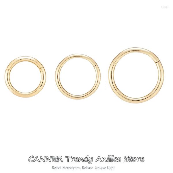 Brincos de argola Canner 1pc 6/7/8/9mm 925 Silverling Silver Simple Circle para mulheres ouvidos de ouvido fuckle nariz jóias