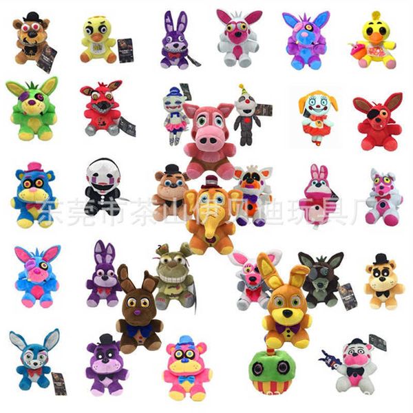 2023 Novo boneco de desenho animado brinquedo de pel￺cia 18cm Midnight Plush Toy Toy FNAF BONTE DOLO DE CARTOON DOLS DOLS COLRO